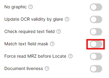 Disabling Match Text Field Mask