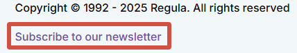 Subscription form on Regula website