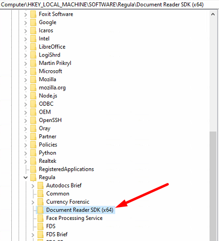 Registry path for 64-bit application