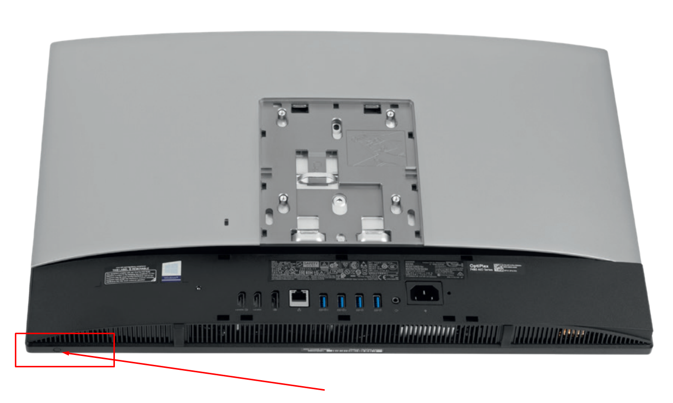 Location of the video mode switch button on the monoblock